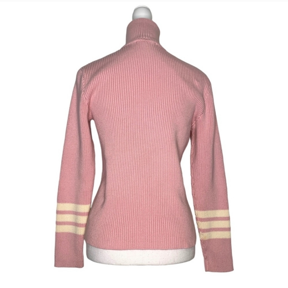 Ralph Lauren Exaggerated Cowl Neck Half Button Pull Over Cardigan Baby Pink - Picture 2 of 4